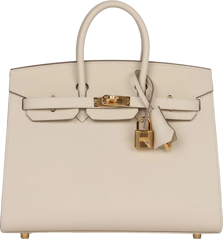 Hermes Birkin Sellier 25 Craie Epsom Gold Hardware