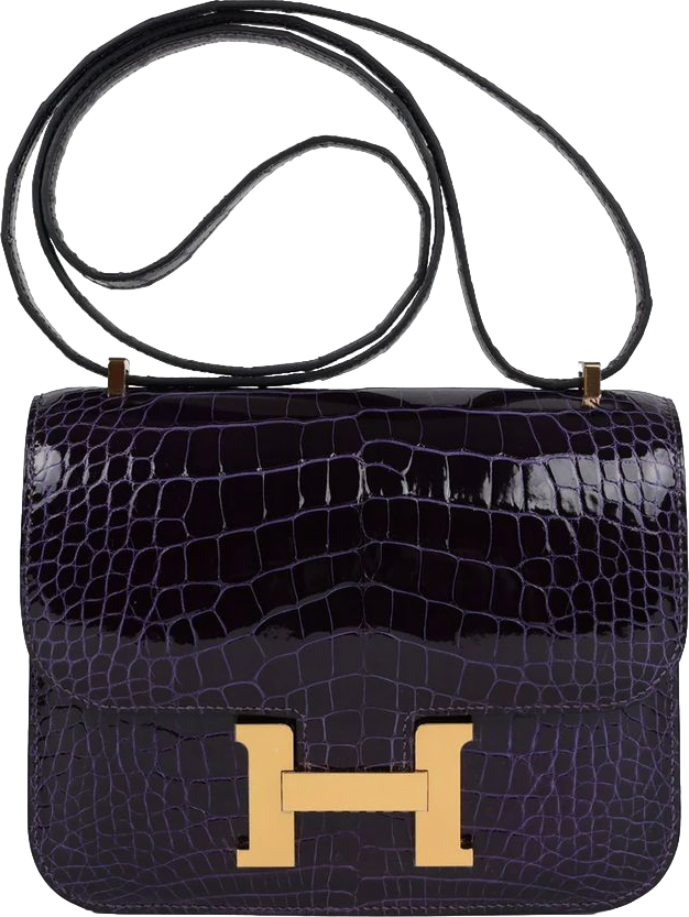 Hermes Constance 18 Amethyst Shiny Alligator Mississippiensis Gold Hardware Hermes Constance 18 Amethyst Shiny Alligator Mississippiensis Gold Hardware