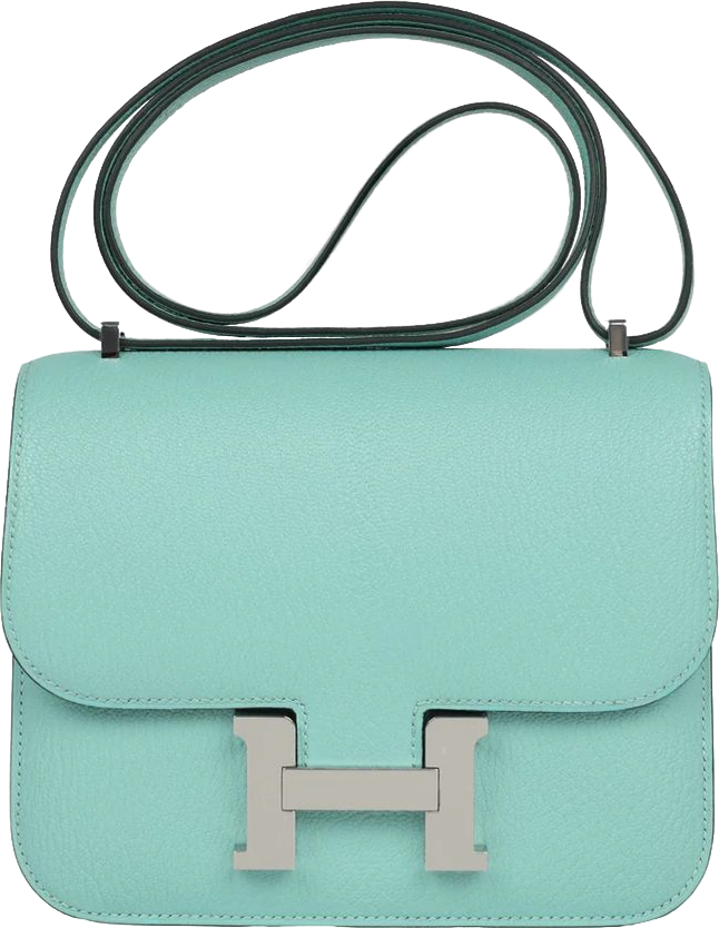 Hermes Constance 18 Aqua Chevre Palladium Hardware Hermes Constance 18 Aqua Chevre Palladium Hardware