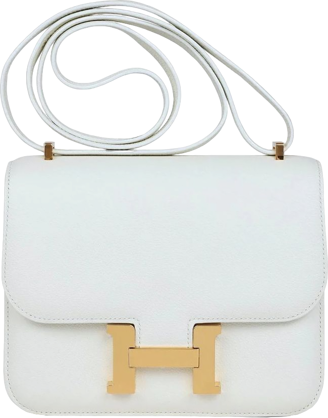 Hermes Constance 18 White Evercolor Gold Hardware