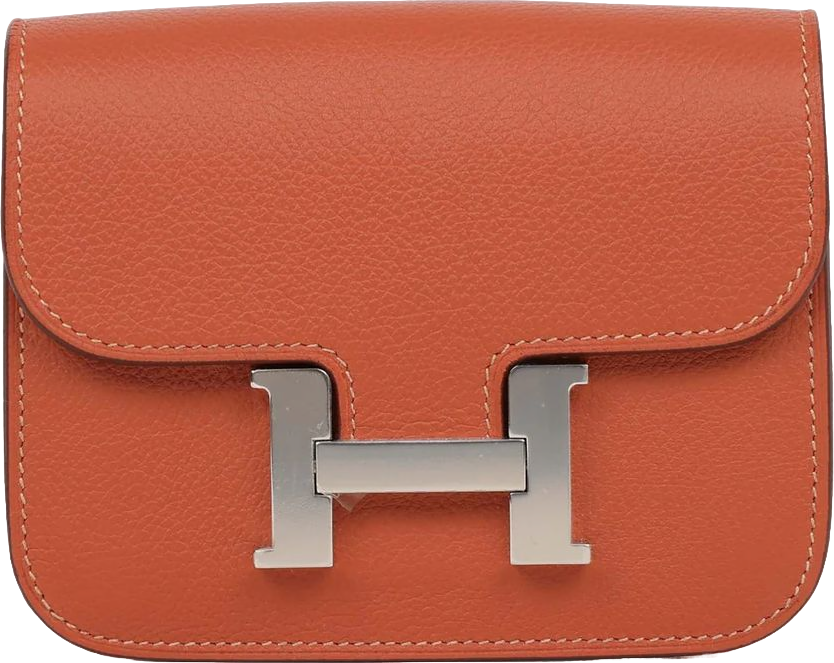 Hermes Constance Slim Wallet Brique Evercolor Palladium Hardware Hermes Constance Slim Wallet Brique Evercolor Palladium Hardware