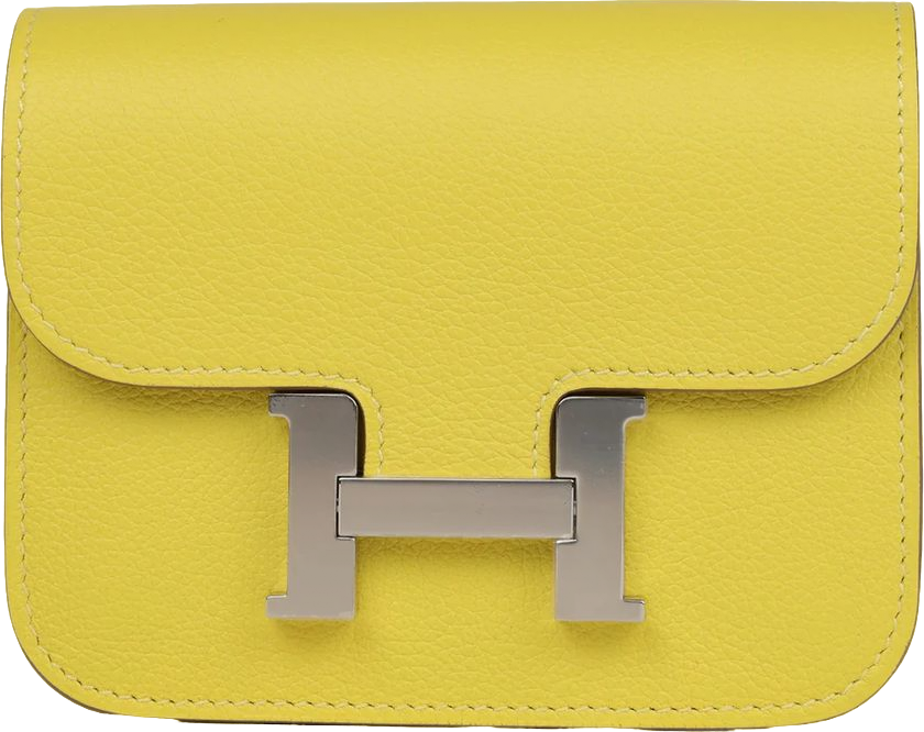 Hermes Constance Slim Wallet Lime Evercolor Palladium Hardware Hermes Constance Slim Wallet Lime Evercolor Palladium Hardware