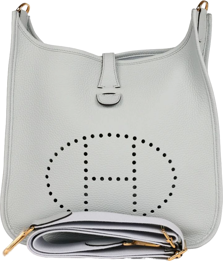Hermes Evelyne III PM Bleu Pale Clemence Gold Hardware Hermes Evelyne III PM Bleu Pale Clemence Gold Hardware