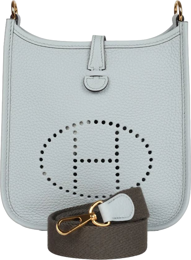 Hermes Evelyne TPM Bleu Pale Clemence Gold Hardware