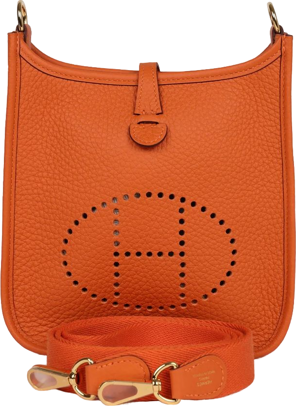 Hermes Evelyne TPM Orange Clemence Gold Hardware Hermes Evelyne TPM Orange Clemence Gold Hardware