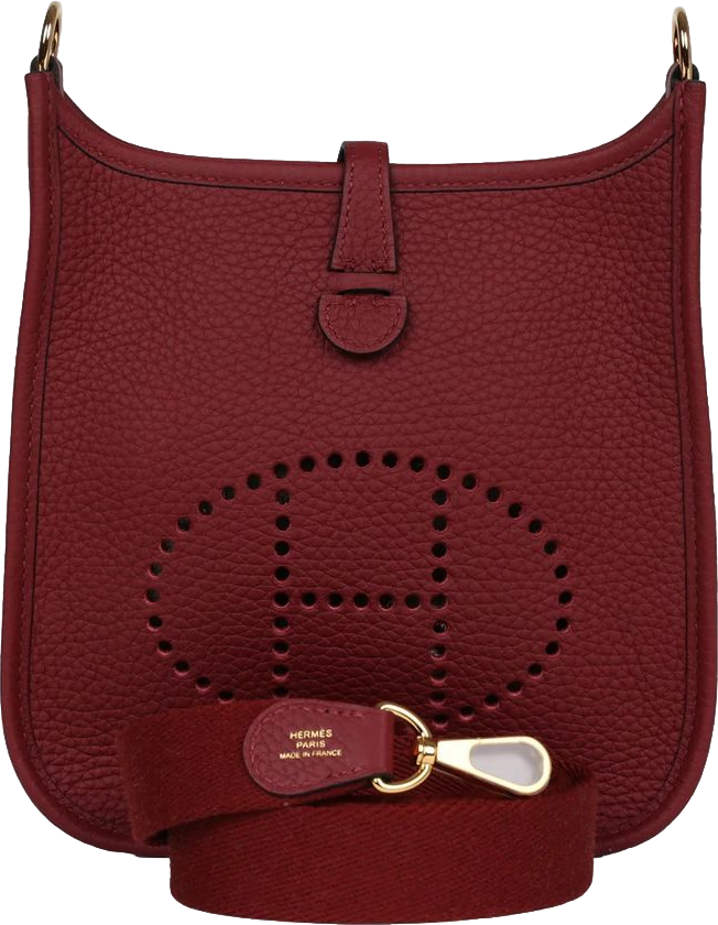 Hermes Evelyne TPM Rouge H Clemence Gold Hardware