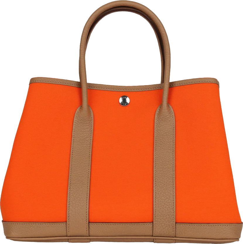 Hermes Garden Party 30 Orange Minium Toile and Biscuit Negonda Palladium Hardware Hermes Garden Party 30 Orange Minium Toile and Biscuit Negonda Palladium Hardware