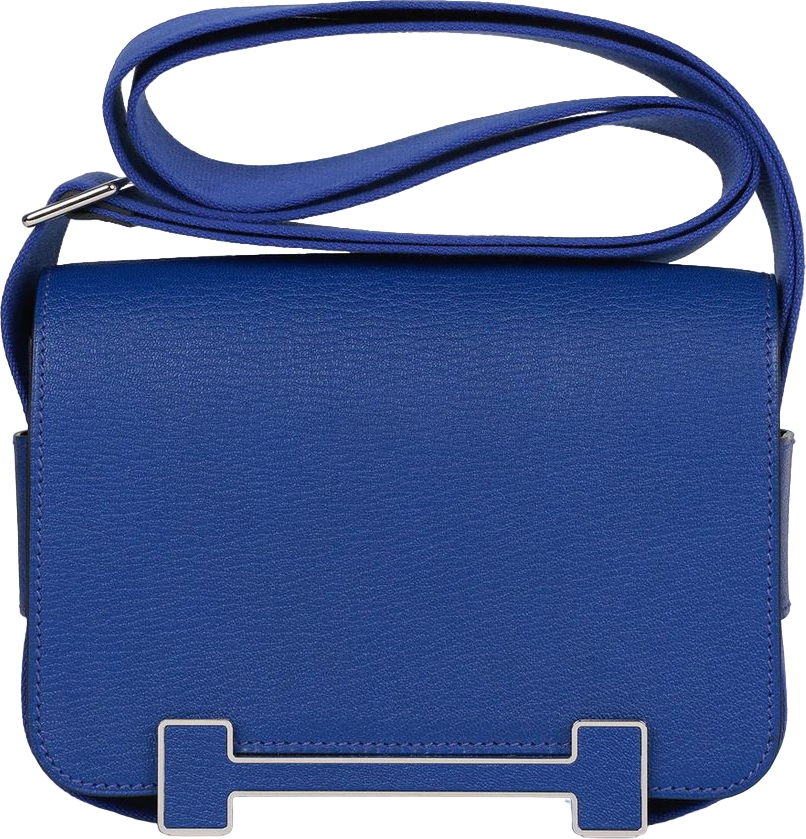 Hermes Geta Bleu Electric Chevre Palladium Hardware