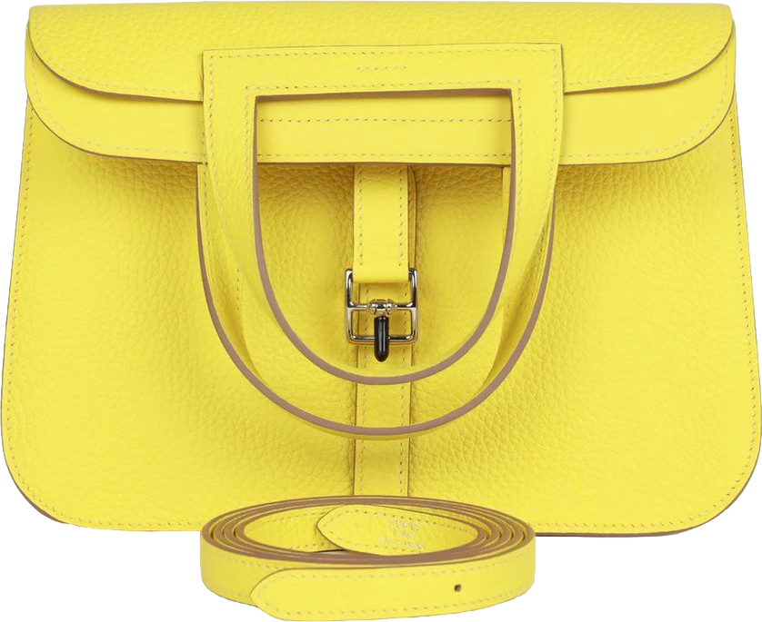 Hermes Halzan 25 Lime Clemence Palladium Hardware Hermes Halzan 25 Lime Clemence Palladium Hardware
