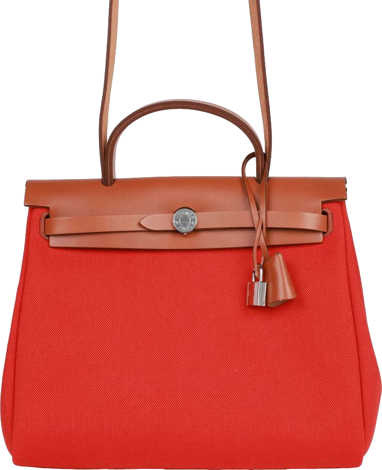 Hermes Herbag Zip PM 31 Capucine Toile H Berline Vache Fauve Hunter Naturel Palladium Hardware Hermes Herbag Zip PM 31 Capucine Toile H Berline Vache Fauve Hunter Naturel Palladium Hardware