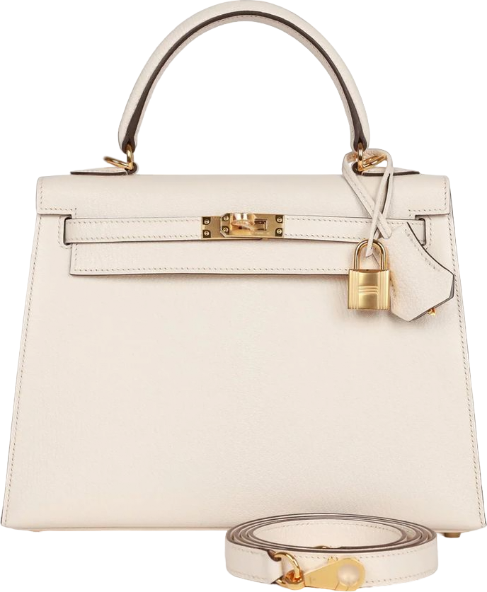 Hermes Horseshoe Stamp (HSS) Kelly Sellier 25 Nata Verso Chevre Gold Hardware Hermes Horseshoe Stamp (HSS) Kelly Sellier 25 Nata Verso Chevre Gold Hardware