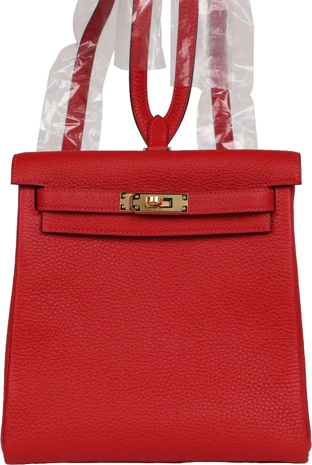 Hermes Kelly Ado II Backpack Rouge Casaque Clemence Gold Hardware Hermes Kelly Ado II Backpack Rouge Casaque Clemence Gold Hardware