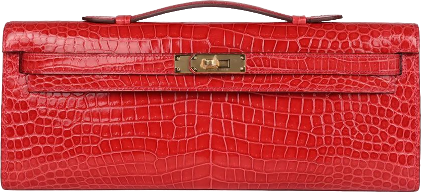 Hermes Kelly Cut Bougainvillea Shiny Porosus Crocodile Gold Hardware Hermes Kelly Cut Bougainvillea Shiny Porosus Crocodile Gold Hardware