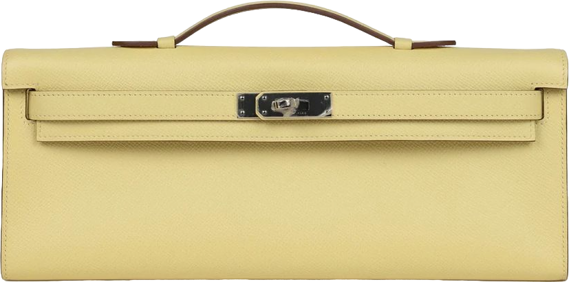Hermes Kelly Cut Jaune Poussin Epsom Palladium Hardware