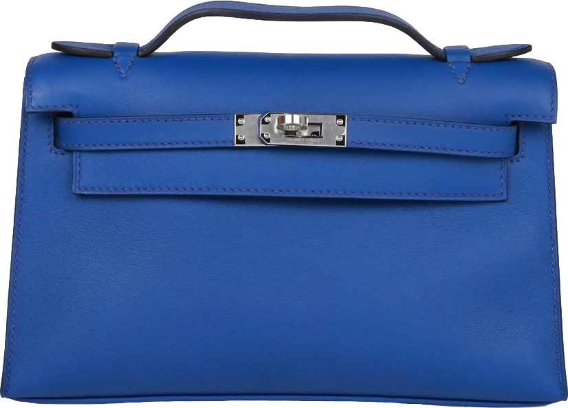 Hermes Kelly Pochette Bleu Royal Swift Palladium Hardware Hermes Kelly Pochette Bleu Royal Swift Palladium Hardware