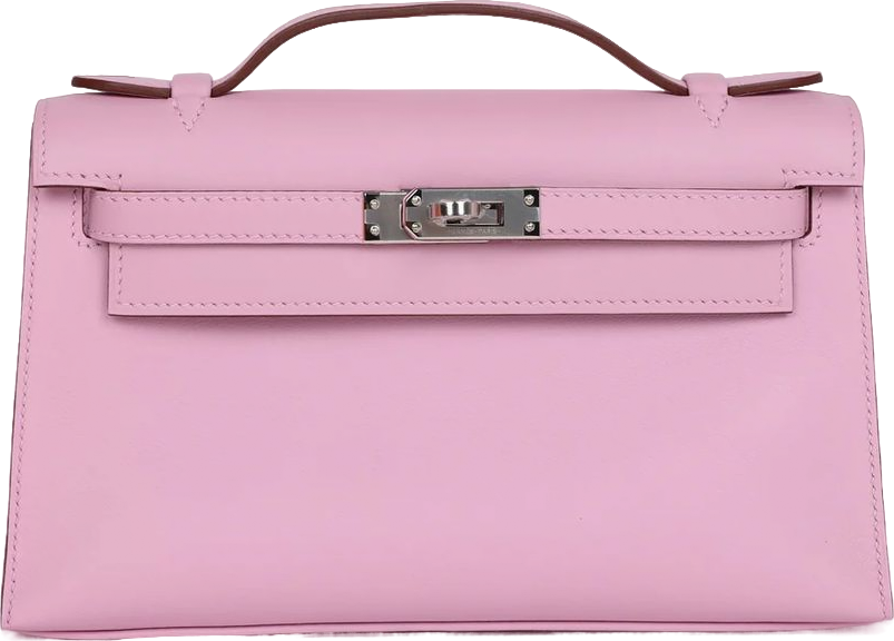 Hermes Kelly Pochette Mauve Sylvestre Swift Palladium Hardware Hermes Kelly Pochette Mauve Sylvestre Swift Palladium Hardware