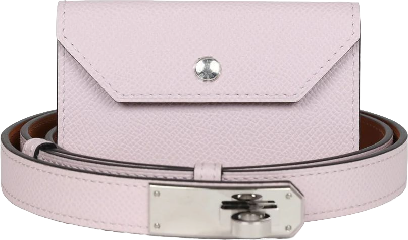 Hermes Kelly Pocket 18 Belt Mauve Pale Epsom Palladium Hardware