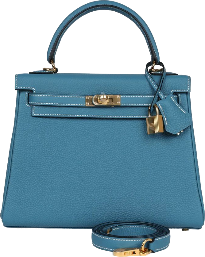 Hermes Kelly Retourne 25 Blue Jean Togo Gold Hardware Hermes Kelly Retourne 25 Blue Jean Togo Gold Hardware