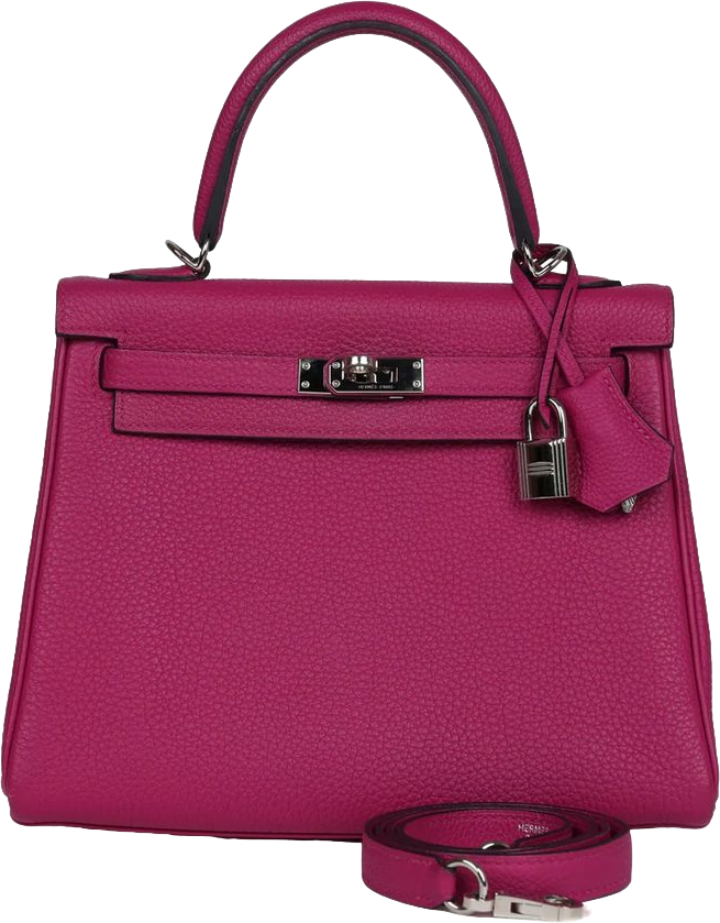 Hermes Kelly Retourne 25 Rose Pourpre Togo Palladium Hardware