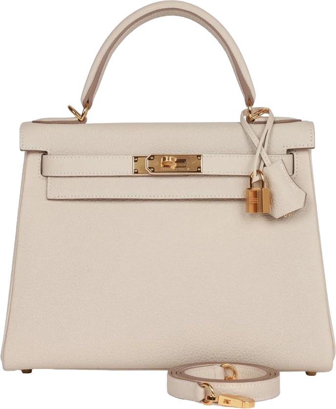 Hermes Kelly Retourne 28 Craie Togo Gold Hardware