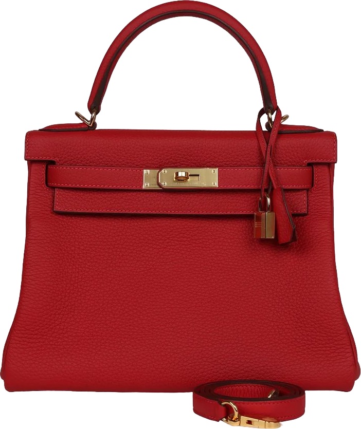 Hermes Kelly Retourne 28 Vermillion Clemence Gold Hardware Hermes Kelly Retourne 28 Vermillion Clemence Gold Hardware