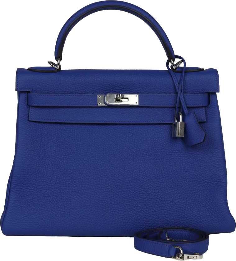 Hermes Kelly Retourne 32 Bleu Electric Togo Palladium Hardware