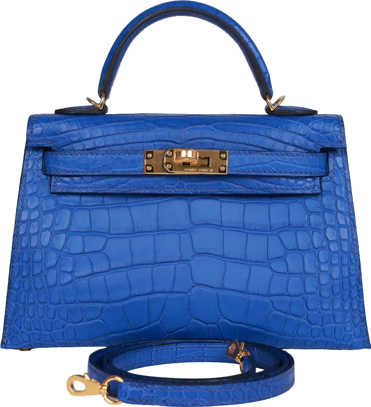Hermes Kelly Sellier 20 Bleu Royal Matte Alligator Gold Hardware Hermes Kelly Sellier 20 Bleu Royal Matte Alligator Gold Hardware