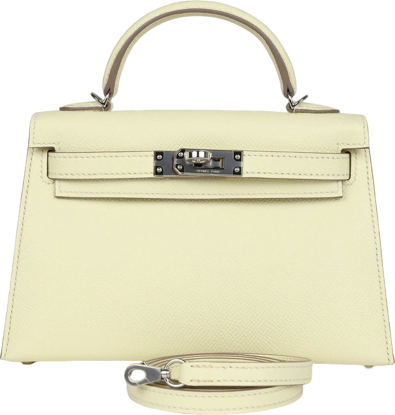 Hermes Kelly Sellier 20 Jaune Milton Epsom Palladium Hardware