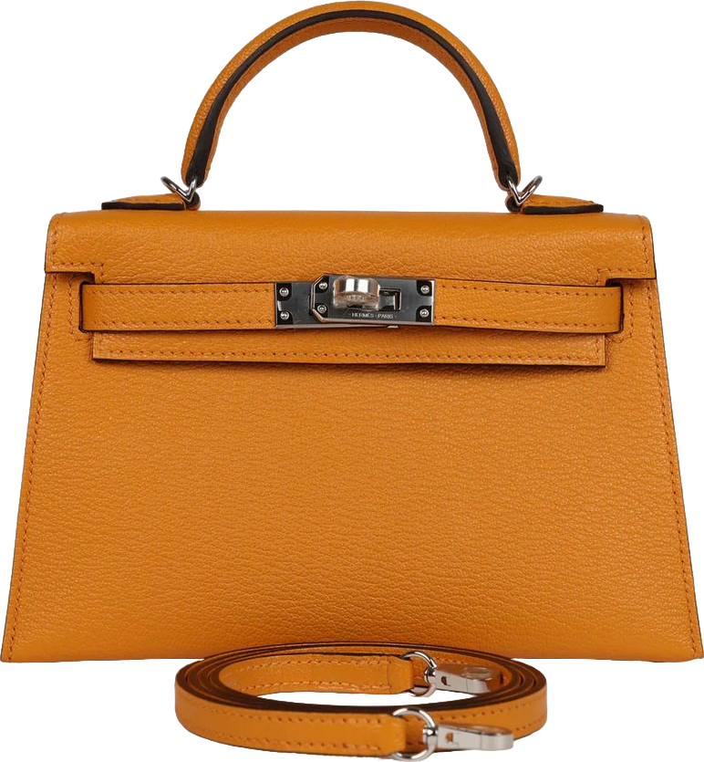 Hermes Kelly Sellier 20 Moutarde Chevre Palladium Hardware