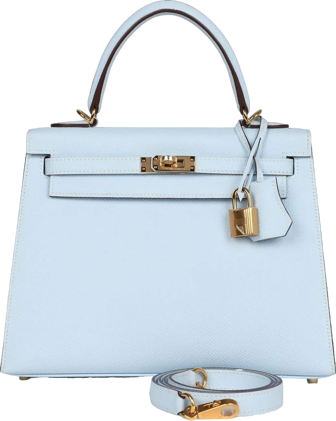 Hermes Kelly Sellier 25 Bleu Brume Epsom Gold Hardware Hermes Kelly Sellier 25 Bleu Brume Epsom Gold Hardware