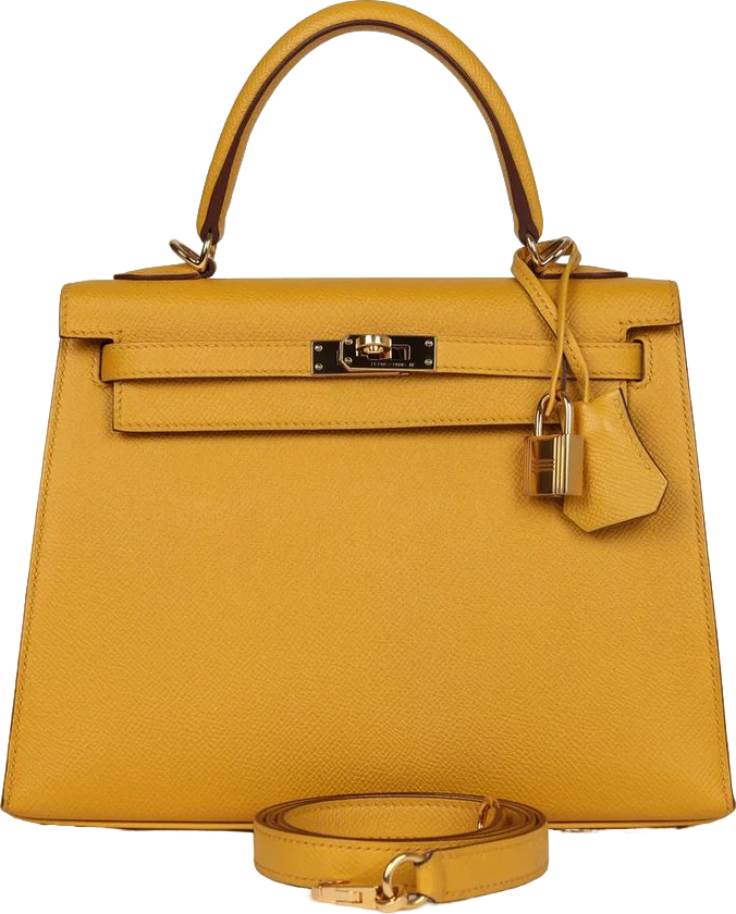 Hermes Kelly Sellier 25 Jaune Ambre Epsom Gold Hardware Hermes Kelly Sellier 25 Jaune Ambre Epsom Gold Hardware