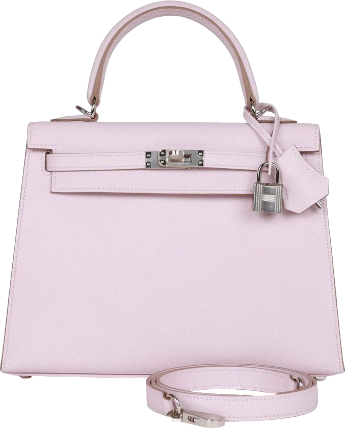 Hermes Kelly Sellier 25 Mauve Pale Epsom Palladium Hardware