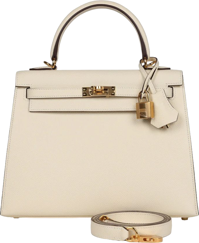 Hermes Kelly Sellier 25 Nata Epsom Gold Hardware