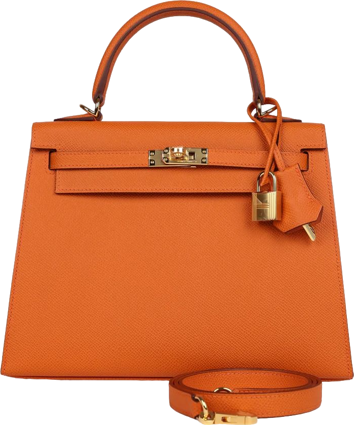Hermes Kelly Sellier 25 Orange Epsom Gold Hardware Hermes Kelly Sellier 25 Orange Epsom Gold Hardware
