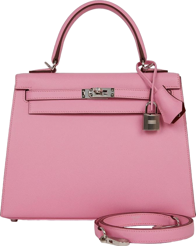 Hermes Kelly Sellier 25 Pink Verso Madame Palladium Hardware