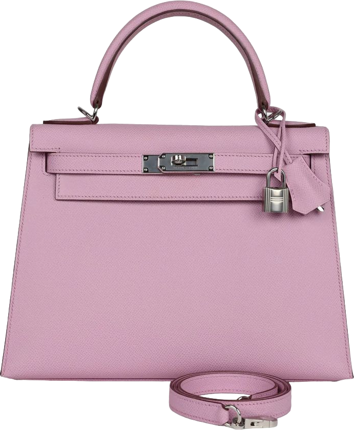 Hermes Kelly Sellier 28 Mauve Sylvestre Epsom Palladium Hardware