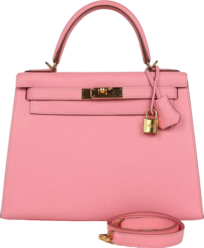 Hermes Kelly Sellier 28 Rose Confetti Epsom Gold Hardware