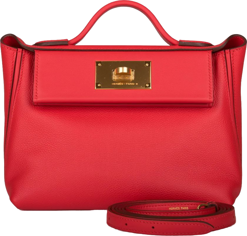 Hermes Mini 24/24 Bag Rouge de Coeur Evercolor and Swift Gold Hardware Hermes Mini 24/24 Bag Rouge de Coeur Evercolor and Swift Gold Hardware