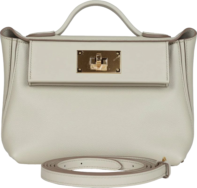Hermes Mini 24/24 Beton Evercolor and Swift Gold Hardware