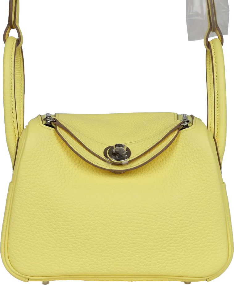 Hermes Mini Lindy Limoncello Clemence Palladium Hardware Hermes Mini Lindy Limoncello Clemence Palladium Hardware