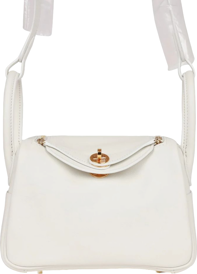 Hermes Mini Lindy White Swift Gold Hardware