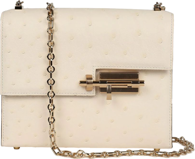 Hermes Mini Verrou Chaine Bag Nata Ostrich Permabrass Hardware Hermes Mini Verrou Chaine Bag Nata Ostrich Permabrass Hardware