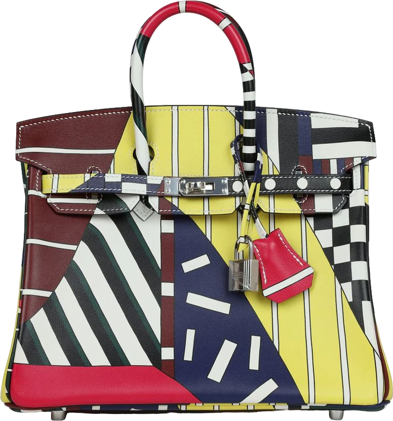 Hermes "One Two Three and Away We Go" Birkin 25 Multicolor Swift Palladium Hardware Hermes "One Two Three and Away We Go" Birkin 25 Multicolor Swift Palladium Hardware
