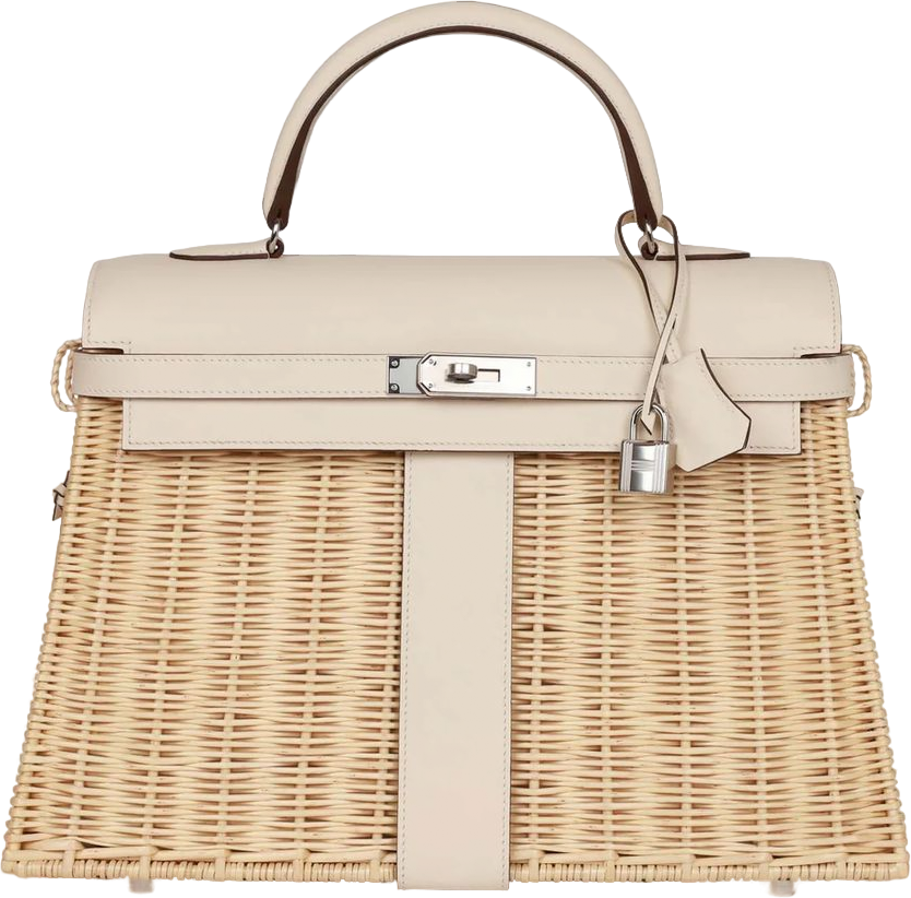 Hermes Picnic Kelly 35 Nata Swift Palladium Hardware Hermes Picnic Kelly 35 Nata Swift Palladium Hardware