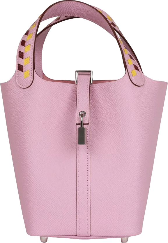 Hermes Picotin 18 Tressage De Cuir Mauve Sylvestre Epsom Palladium Hardware