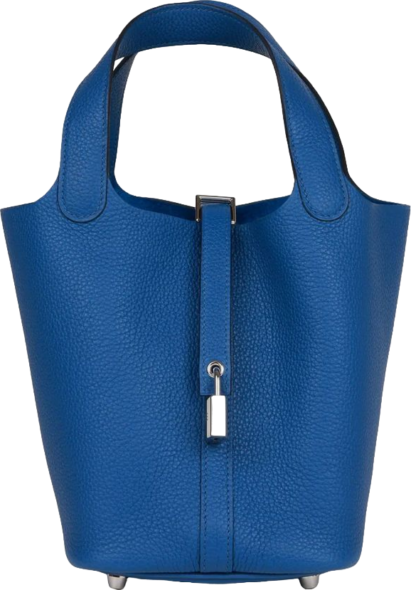 Hermes Picotin Lock 18 Bleu France Clemence Palladium Hardware Hermes Picotin Lock 18 Bleu France Clemence Palladium Hardware