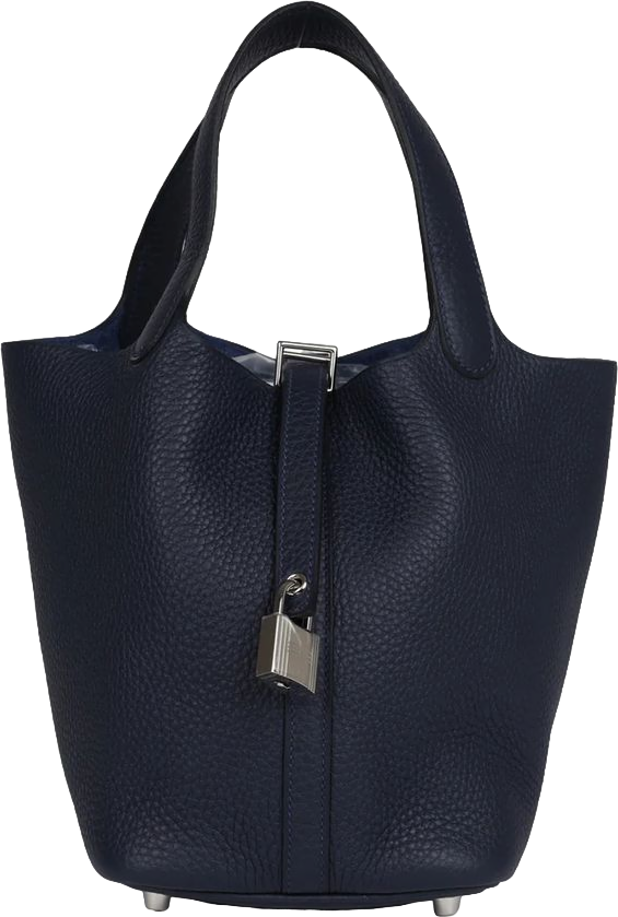 Hermes Picotin Lock 18 Bleu Nuit Clemence Palladium Hardware Hermes Picotin Lock 18 Bleu Nuit Clemence Palladium Hardware
