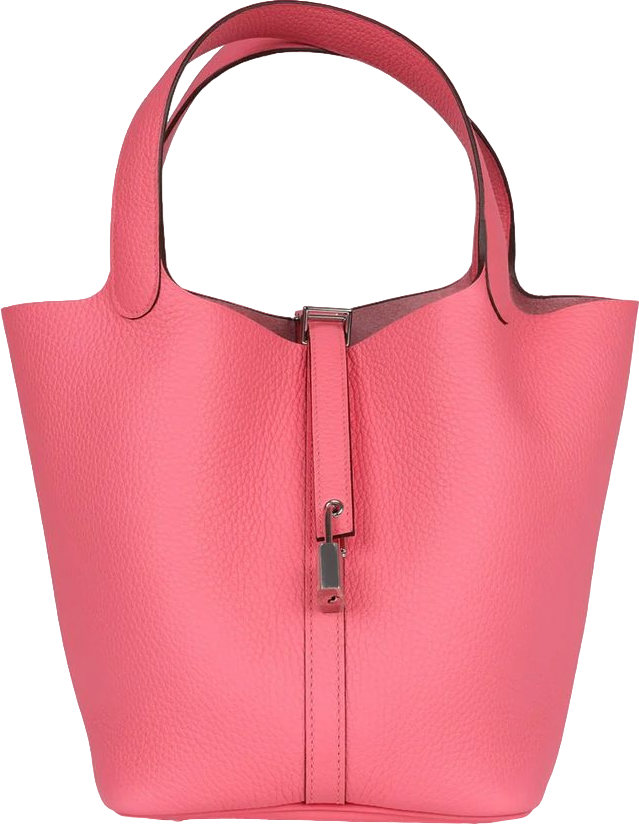Hermes Picotin Lock 22 Rose Azalee Clemence Palladium Hardware