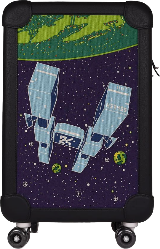 Hermes R.M.S. Odyssey Cabine 55 Rolling Suitcase Multicolor Canvas
