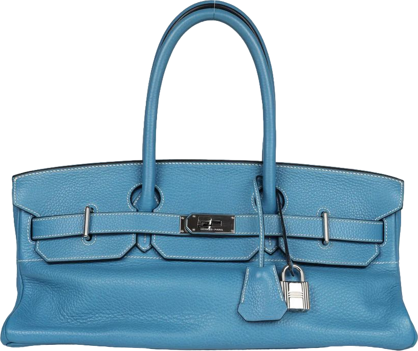 Hermes Shoulder Birkin 42 JPG Blue Jean Clemence Palladium Hardware